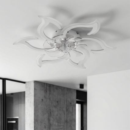 Brilagi - Dæmpbar LED-loftventilator LED/34W/230V 3000-6500K Ø 83 cm hvid + fjernbetjening