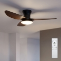 Brilagi - LED-dæmpbar loftventilator LED/38W/230V 3000-6500K Ø100 cm sort/brun + fjernbetjening