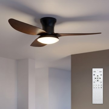 Brilagi - LED-dæmpbar loftventilator LED/38W/230V 3000-6500K Ø100 cm sort/brun + fjernbetjening