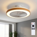 Brilagi - LED-dæmpbar loftventilator LED/38W/230V 50 cm hvid/brun + fjernbetjening