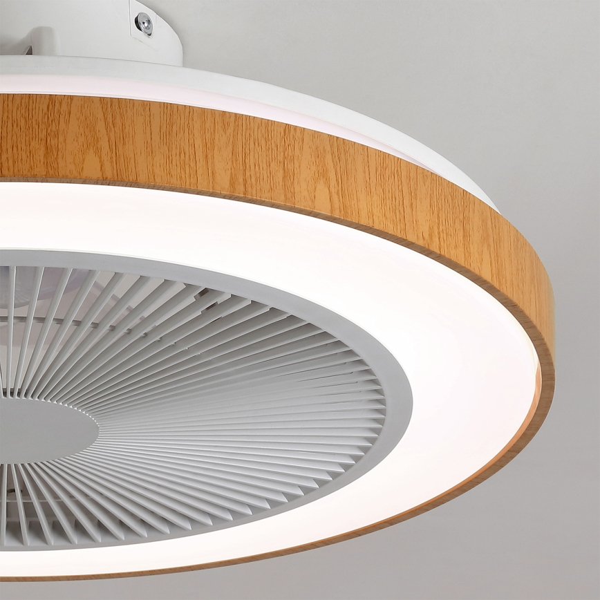 Brilagi - LED-dæmpbar loftventilator LED/38W/230V 50 cm hvid/brun + fjernbetjening