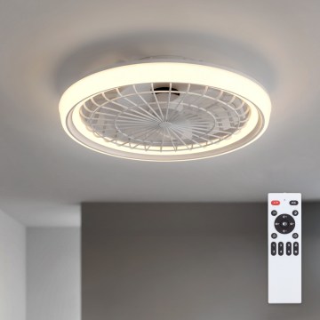 Brilagi - LED-dæmpbar loftventilator LED/40W/230V Ø 48 cm hvid + fjernbetjening