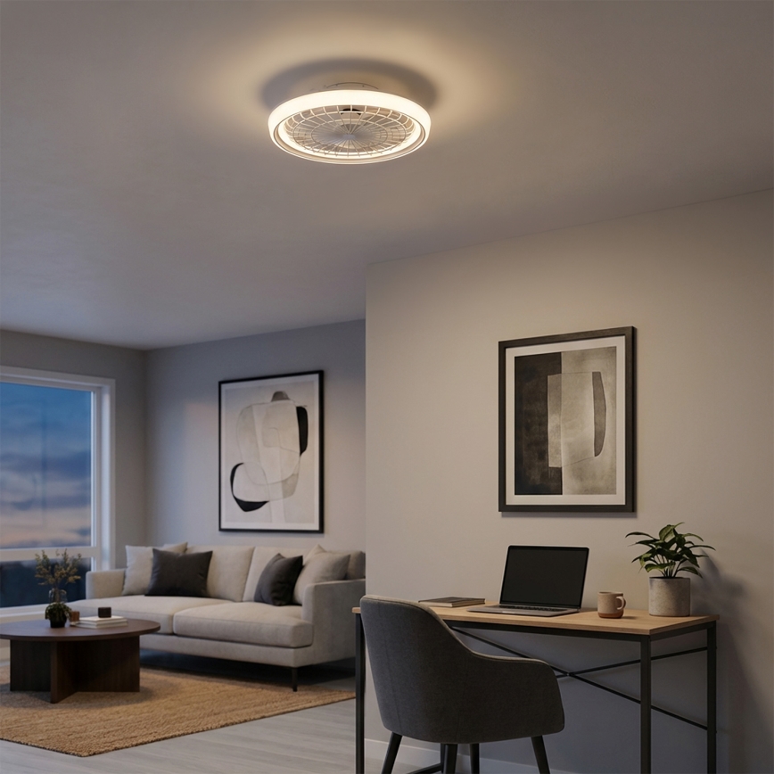 Brilagi - LED-dæmpbar loftventilator LED/40W/230V 3000-6500K Ø 48 cm hvid + fjernbetjening