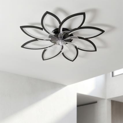 Brilagi - LED-dæmpbar loftsventilator LED/43 W/230 V 3000–6500 K Ø 90 cm sort + fjernbetjening
