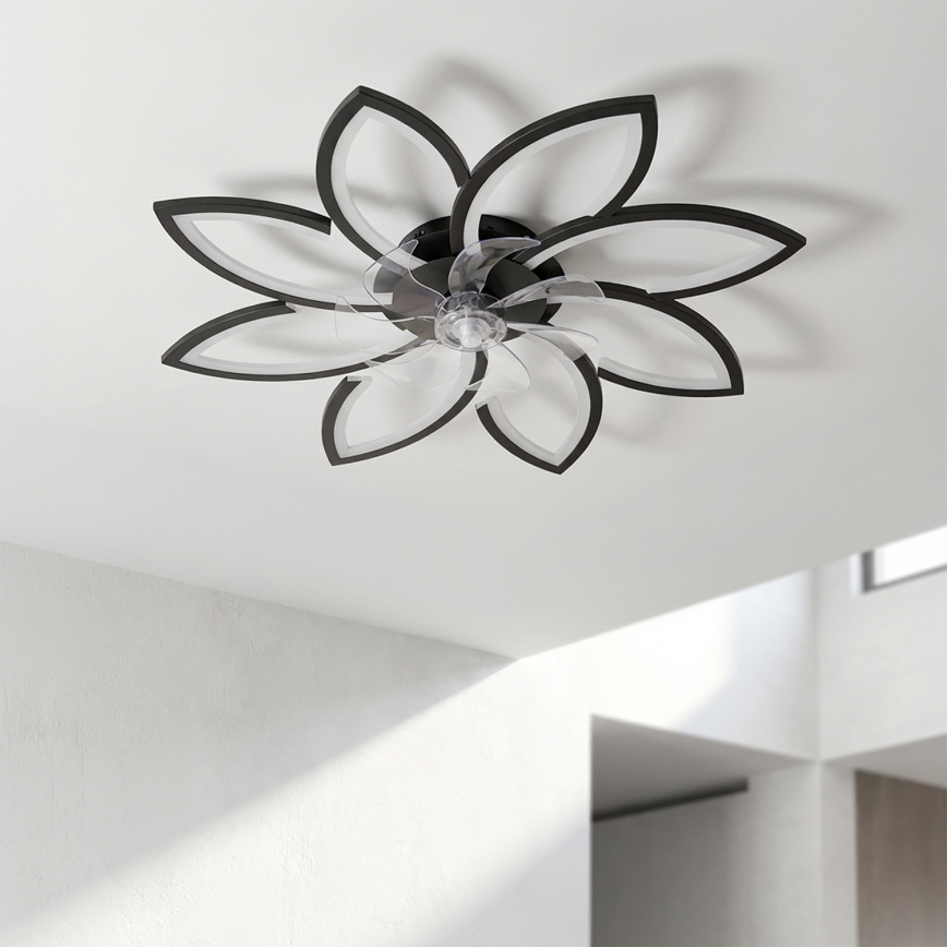 Brilagi - LED-dæmpbar loftsventilator LED/43 W/230 V 3000–6500 K Ø 90 cm sort + fjernbetjening