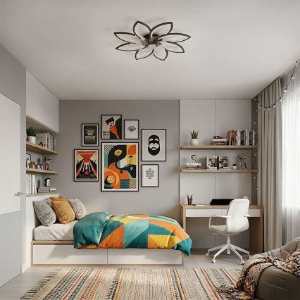 Brilagi - LED-dæmpbar loftsventilator LED/43 W/230 V 3000–6500 K Ø 90 cm sort + fjernbetjening