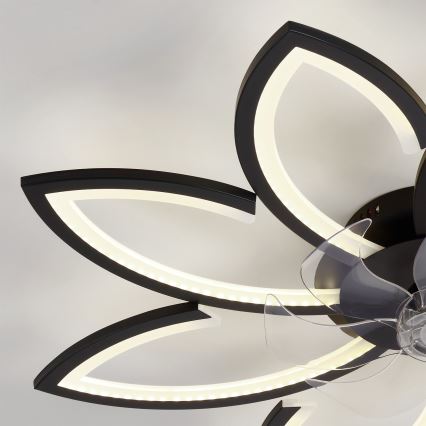 Brilagi - LED-dæmpbar loftsventilator LED/43 W/230 V 3000–6500 K Ø 90 cm sort + fjernbetjening