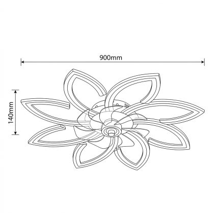 Brilagi - LED-dæmpbar loftsventilator LED/43 W/230 V 3000–6500 K Ø 90 cm sort + fjernbetjening