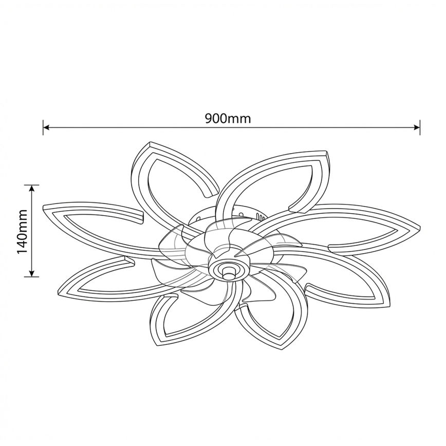 Brilagi - LED-dæmpbar loftsventilator LED/43 W/230 V 3000–6500 K Ø 90 cm sort + fjernbetjening