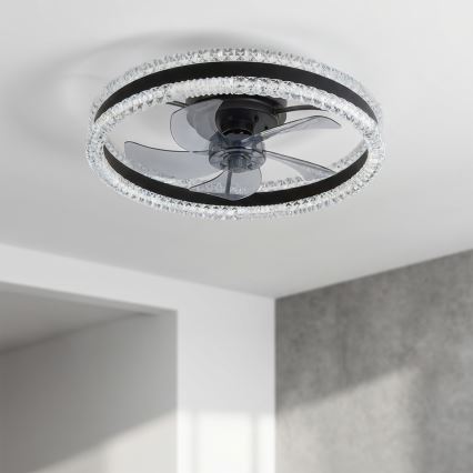 Brilagi - LED-dæmpbar loftventilator LED/62W/230V 3000-6500K Ø 50 cm sort + fjernbetjening