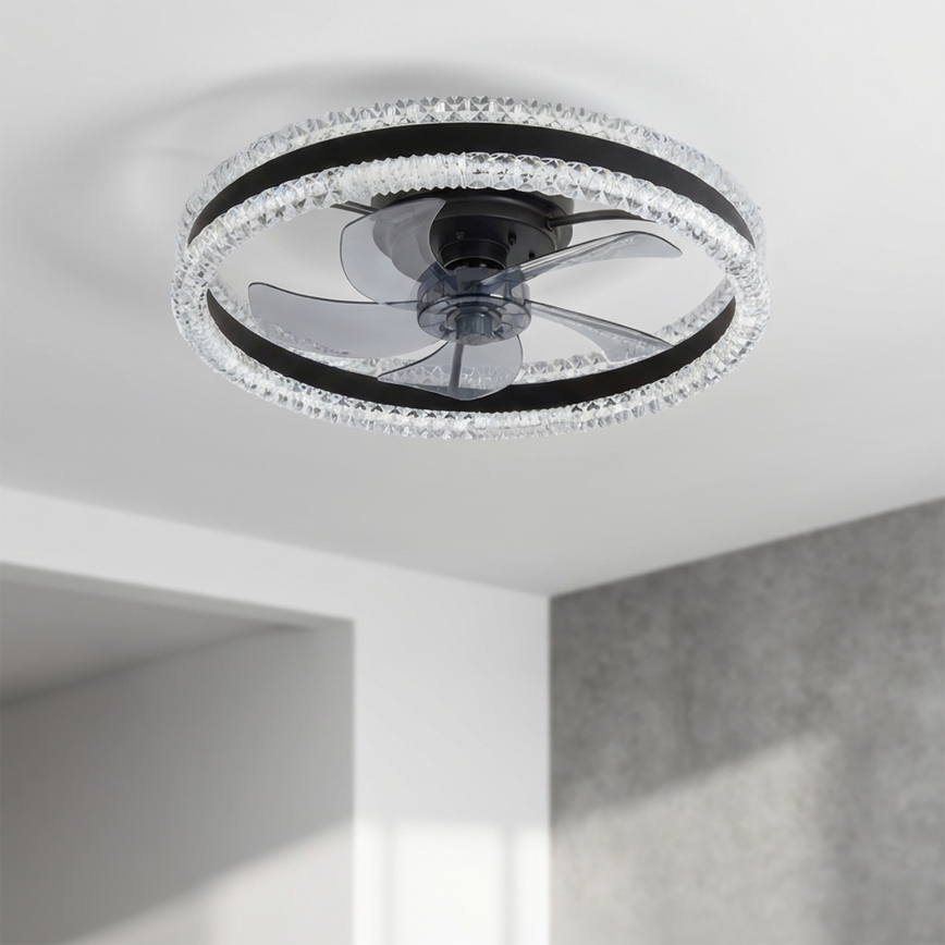Brilagi - LED-dæmpbar loftventilator LED/62W/230V 3000-6500K Ø 50 cm sort + fjernbetjening