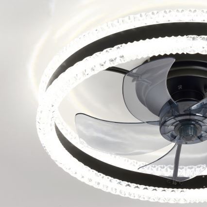 Brilagi - LED-dæmpbar loftventilator LED/62W/230V 3000-6500K Ø 50 cm sort + fjernbetjening