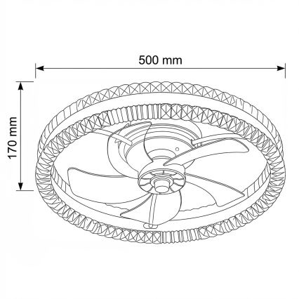 Brilagi - LED-dæmpbar loftventilator LED/62W/230V 3000-6500K Ø 50 cm sort + fjernbetjening