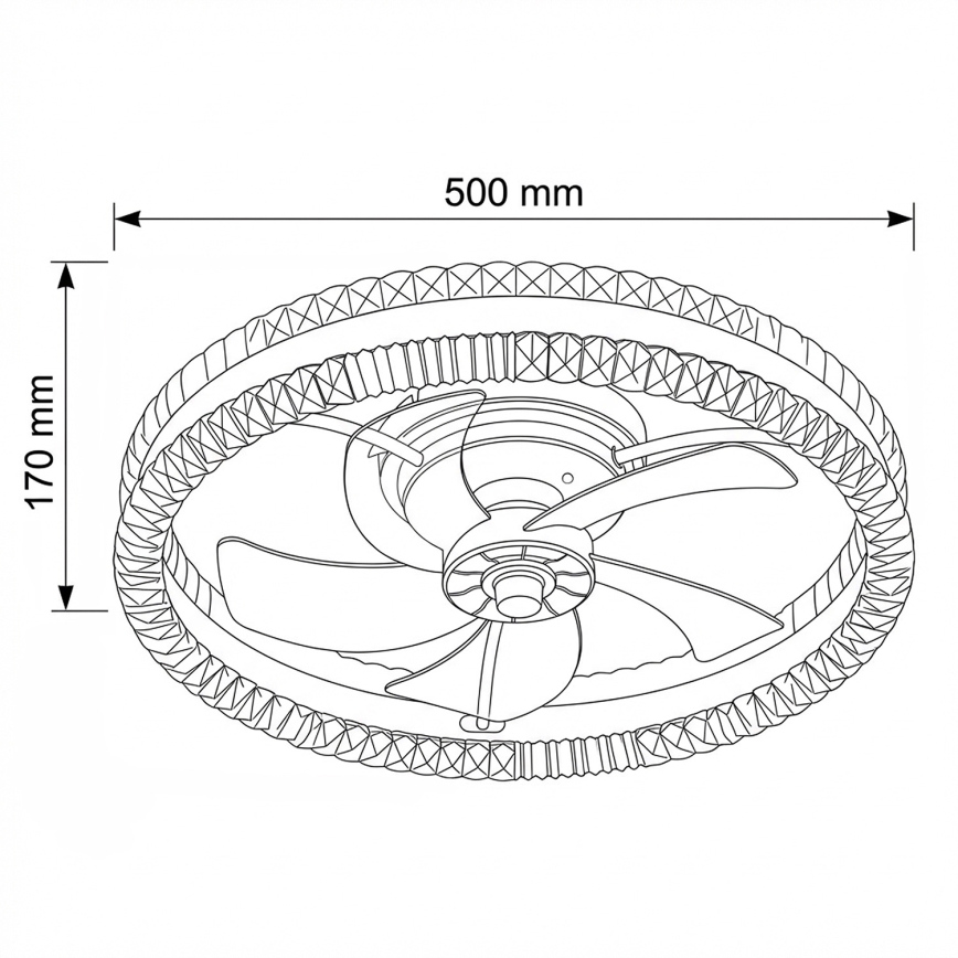 Brilagi - LED-dæmpbar loftventilator LED/62W/230V 3000-6500K Ø 50 cm sort + fjernbetjening