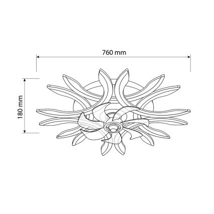 Brilagi - LED-dæmpbar loftventilator LED/70W/230V Ø 76 cm sort + fjernbetjening