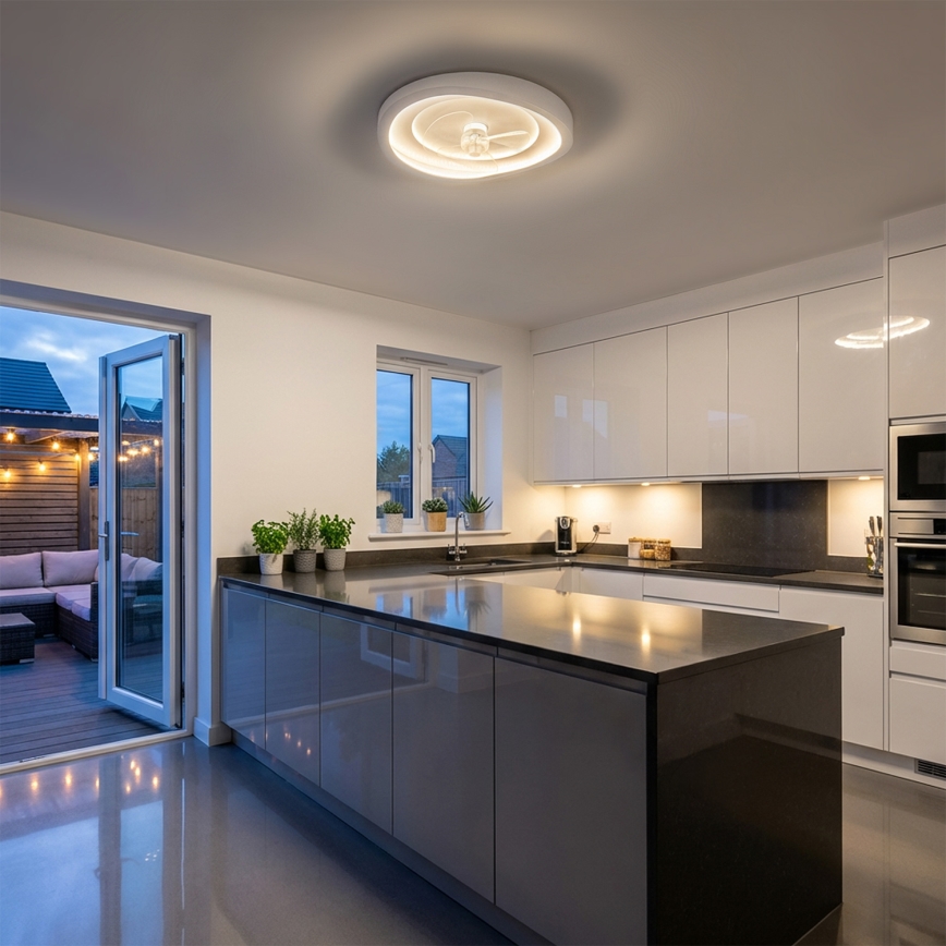 Brilagi - LED-dæmpbar loftventilator LED/80W/230V Ø 50 cm hvid + fjernbetjening