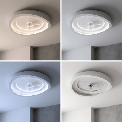 Brilagi - LED Dæmpbar loftventilator LED/80W/230V 3000-6500K Ø 50 cm hvid + fjernbetjening