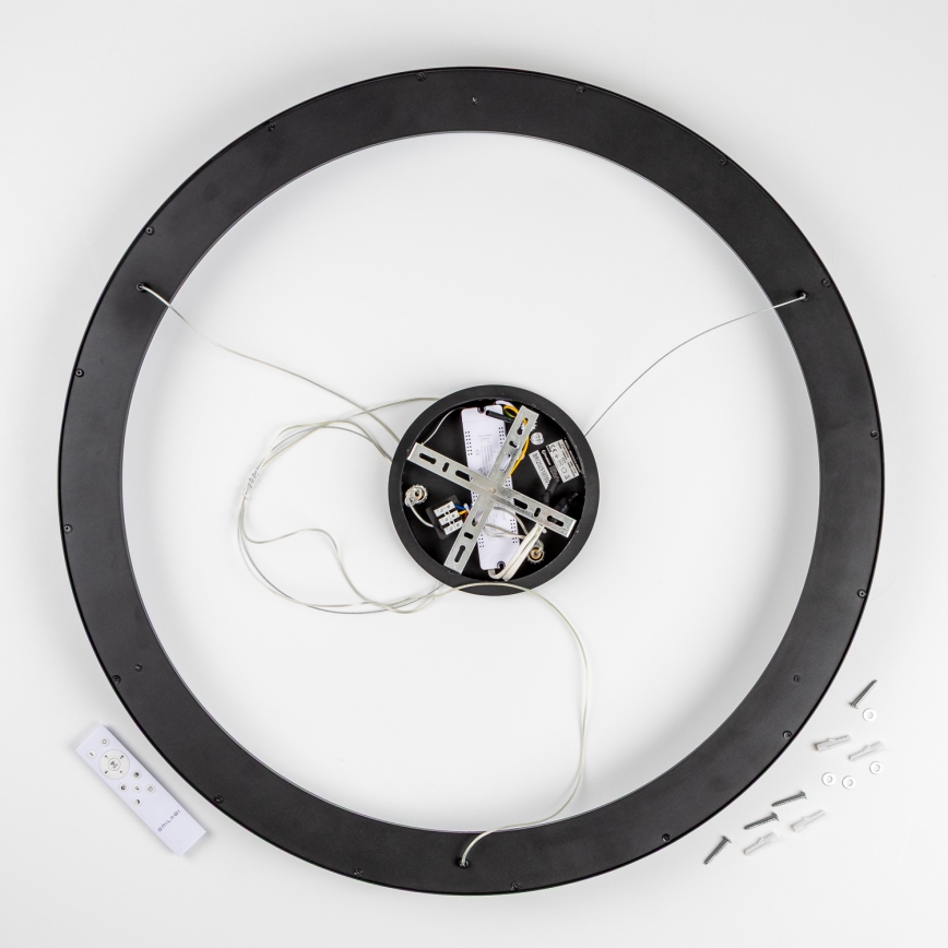 Brilagi - Dæmpbar LED-pendel med wireophæng FALCON II LED/108W/230V 3000-6500K Ø 80 cm sort + fjernbetjening