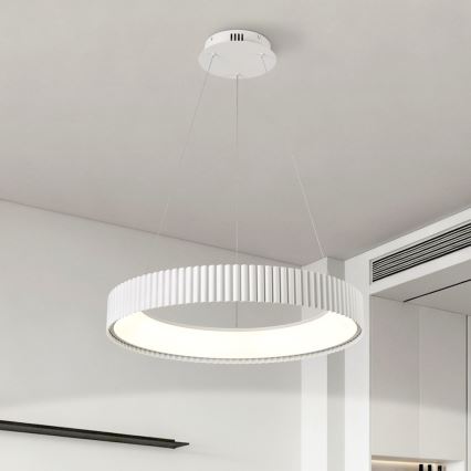 Brilagi - Dæmpbar LED-pendel på wire FALCON MODERN LED/54W/230V Ø 60 cm hvid + fjernbetjening