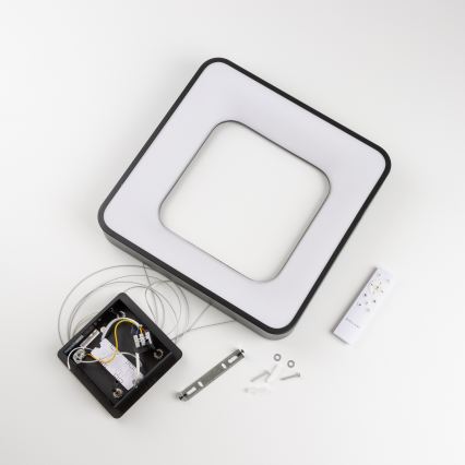 Brilagi - LED-dæmpbar pendel på kabel FALCON II LED/80W/230V 3000-6500K 40x40 cm sort + fjernbetjening