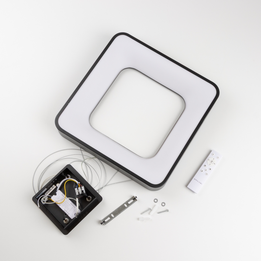 Brilagi - LED-dæmpbar pendel på kabel FALCON II LED/80W/230V 3000-6500K 40x40 cm sort + fjernbetjening