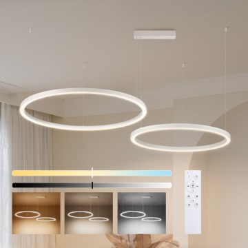 Brilagi - LED-dæmpbar lysekrone på wire PORTOFINO LED/98W/230V 3000-6000K hvid + fjernbetjening