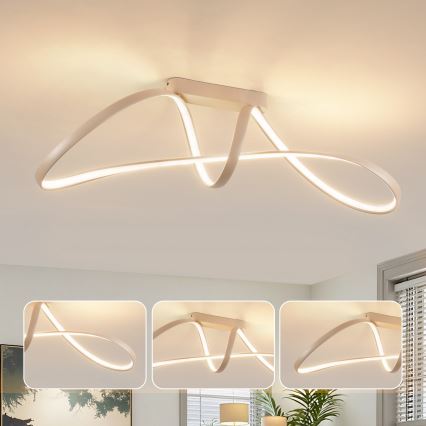 Brilagi - Dæmpbar LED-plafondlampe TWISTER LED/60W/230V 3000-6000K beige + fjernbetjening
