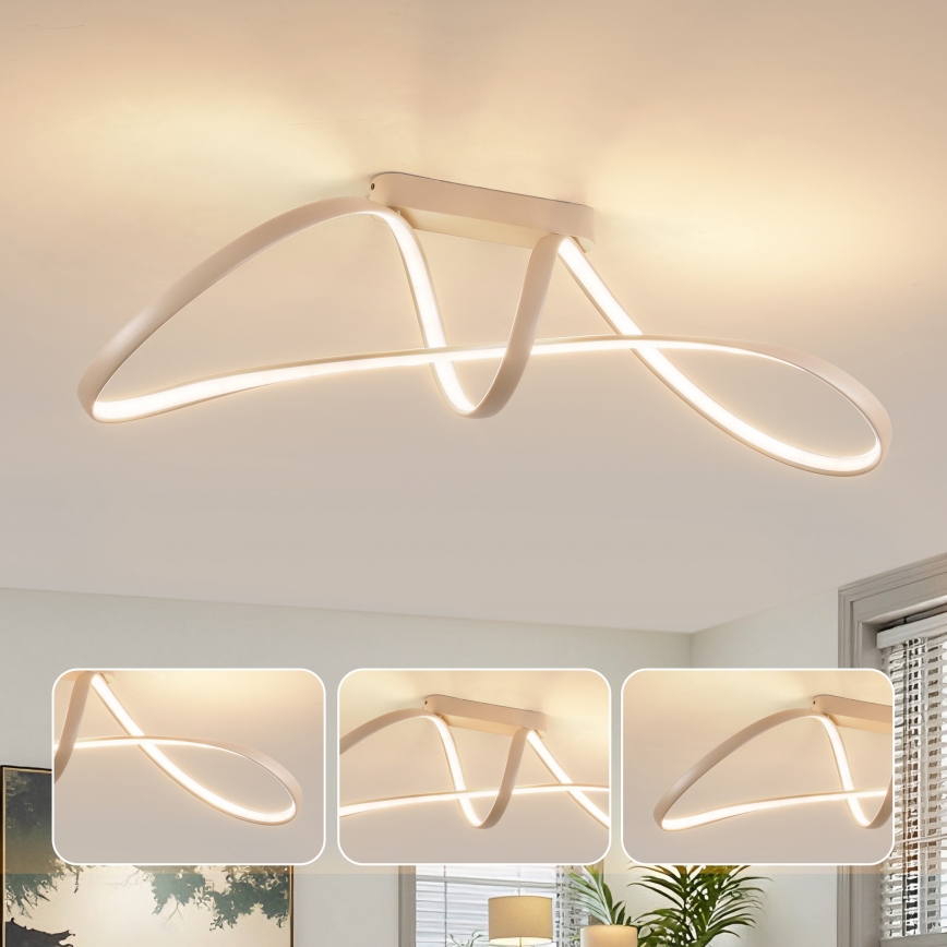 Brilagi - Dæmpbar LED-plafondlampe TWISTER LED/60W/230V 3000-6000K beige + fjernbetjening