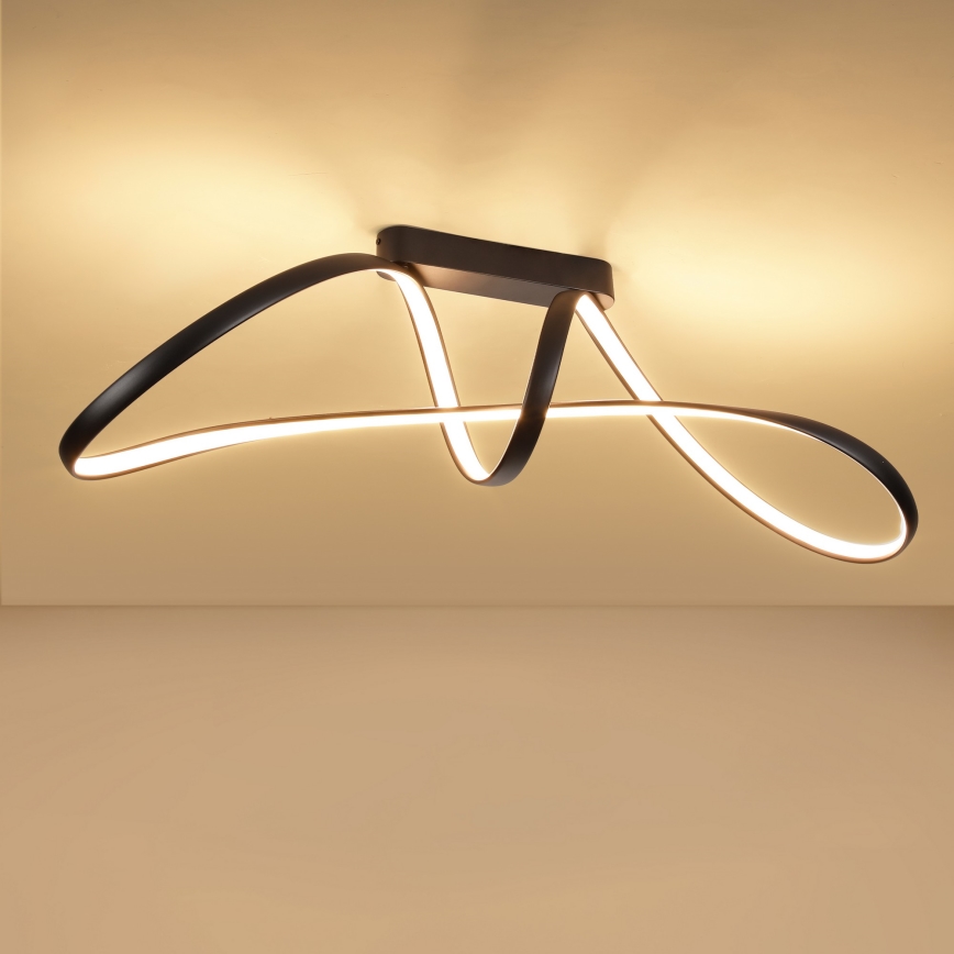 Brilagi - LED dæmpbar overflademonteret loftlampe TWISTER LED/60W/230V 3000-6000K sort + fjernbetjening