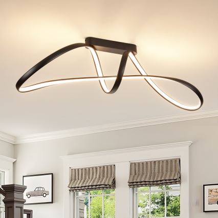 Brilagi - LED dæmpbar overflademonteret loftlampe TWISTER LED/60W/230V 3000-6000K sort + fjernbetjening