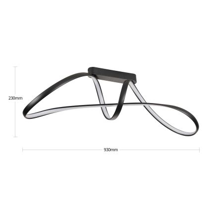 Brilagi - LED dæmpbar overflademonteret loftlampe TWISTER LED/60W/230V 3000-6000K sort + fjernbetjening