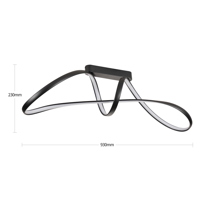 Brilagi - LED dæmpbar overflademonteret loftlampe TWISTER LED/60W/230V 3000-6000K sort + fjernbetjening