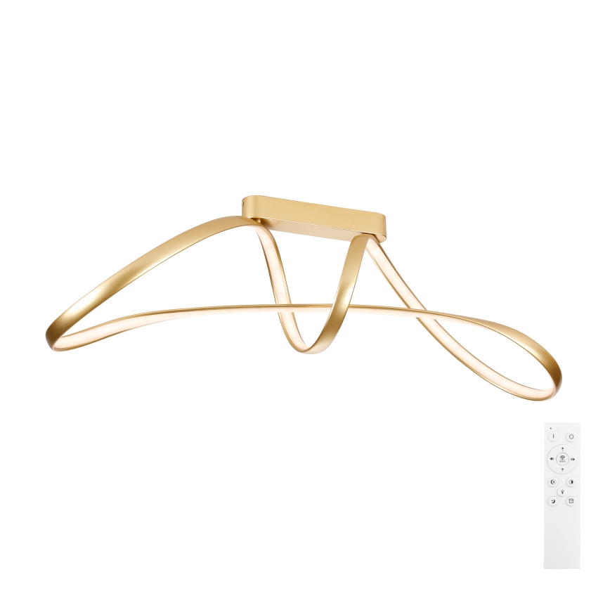 Brilagi - LED dæmpbar overflademonteret loftlampe TWISTER LED/60W/230V 3000-6000K guld + fjernbetjening