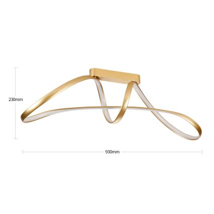 Brilagi - LED dæmpbar overflademonteret loftlampe TWISTER LED/60W/230V 3000-6000K guld + fjernbetjening