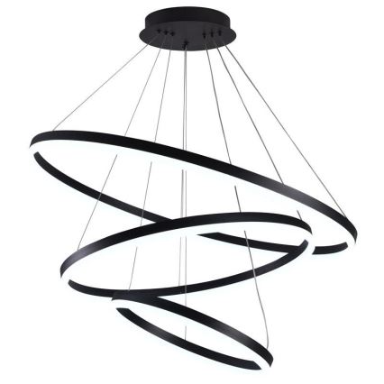 Brilagi - LED-dæmpbar pendel på wire CIRCLE LED/125W/230V 3000–6500K Ø 80 cm sort + fjernbetjening