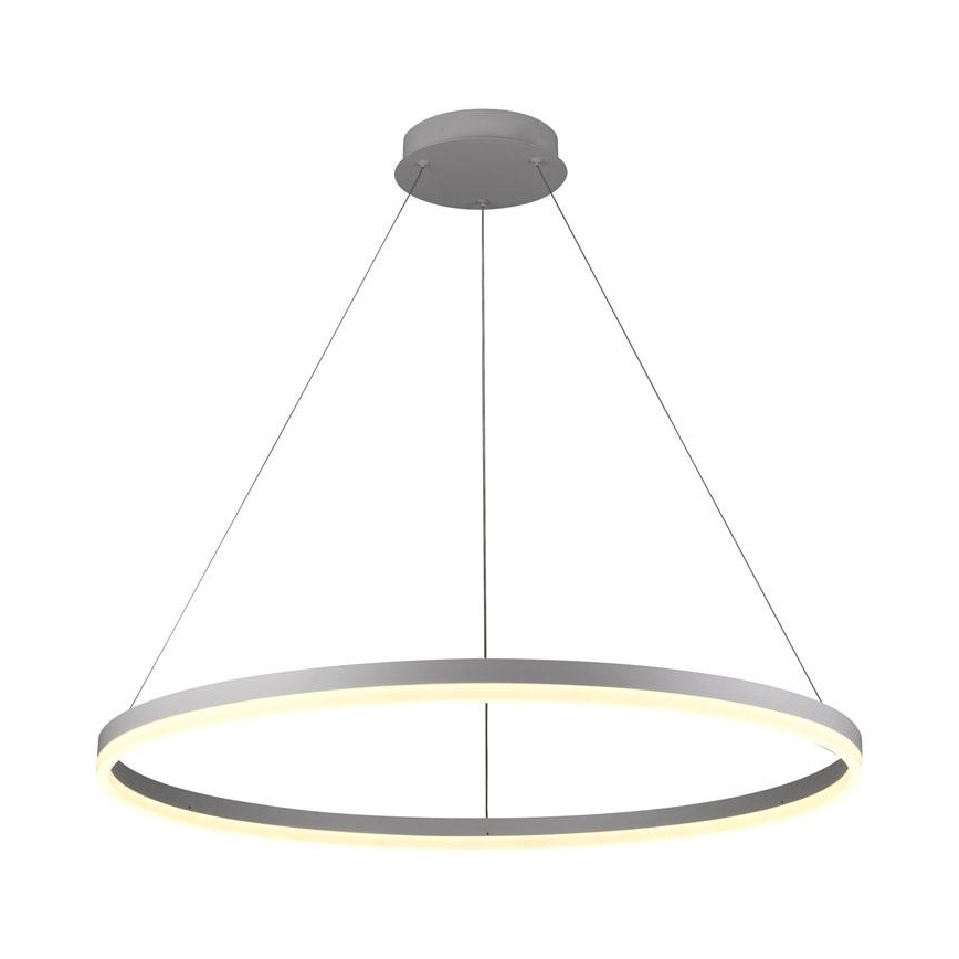 Brilagi - LED-dæmpbar pendel med wireophæng CIRCLE LED/55W/230V 3000-6500K Ø 80 cm hvid + fjernbetjening