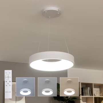 Brilagi - LED-dæmpbar pendel med wire FALCON II LED/67W/230V 3000-6500K Ø 40 cm hvid + fjernbetjening