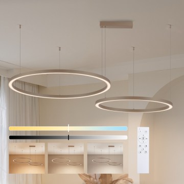 Brilagi - LED dæmpbar pendel med wire PORTOFINO LED/98W/230V 3000-6000K beige + fjernbetjening