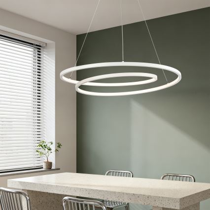 Brilagi - LED-dæmpbar pendel på wire TWISTER LED/105W/230V 3000-6000K Ø 100 cm hvid + fjernbetjening