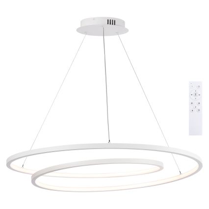 Brilagi - LED-dæmpbar pendel på wire TWISTER LED/105W/230V 3000-6000K Ø 100 cm hvid + fjernbetjening