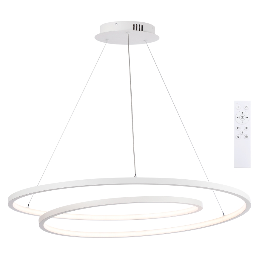 Brilagi - LED-dæmpbar pendel på wire TWISTER LED/105W/230V 3000-6000K Ø 100 cm hvid + fjernbetjening
