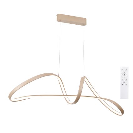 Brilagi - LED dæmpbar pendel med wireophæng TWISTER LED/60W/230V 3000-6000K beige + fjernbetjening