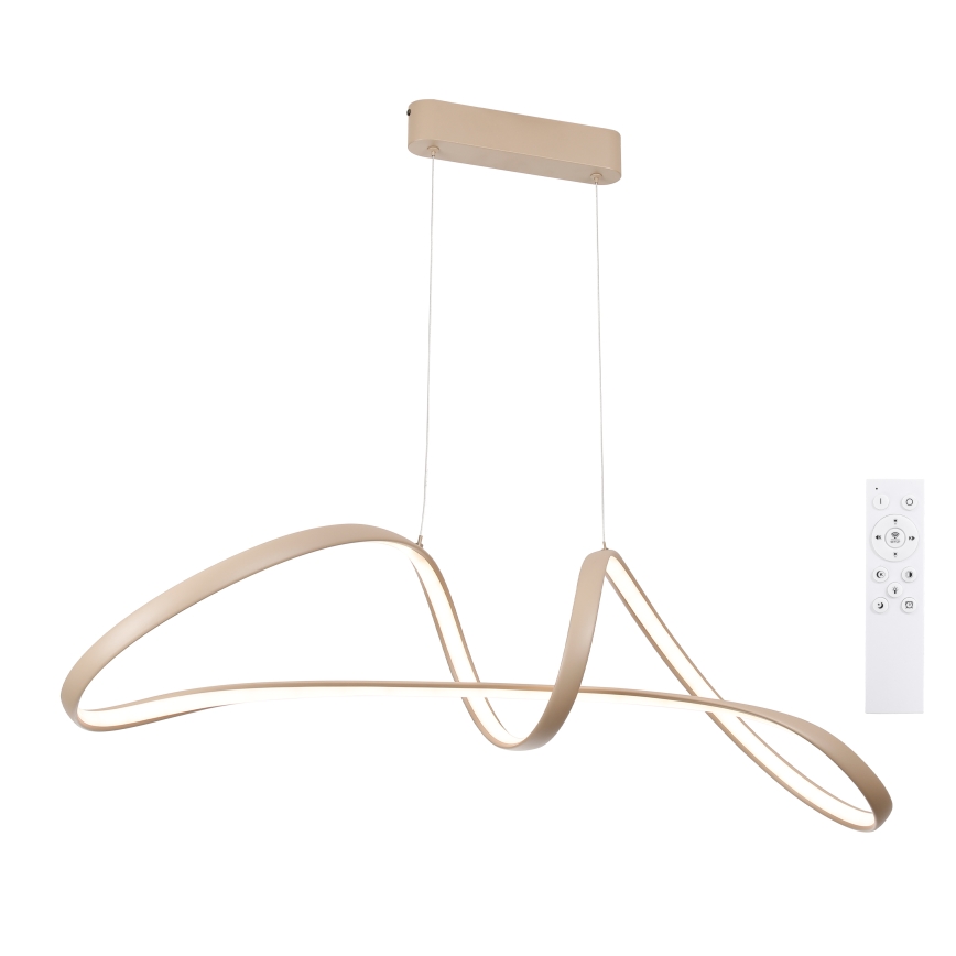 Brilagi - LED dæmpbar pendel med wireophæng TWISTER LED/60W/230V 3000-6000K beige + fjernbetjening
