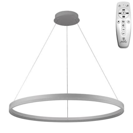 Brilagi - Dæmpbar LED-pendel på wire CIRCLE LED/55W/230V 3000–6500K Ø 80 cm, sølv + fjernbetjening