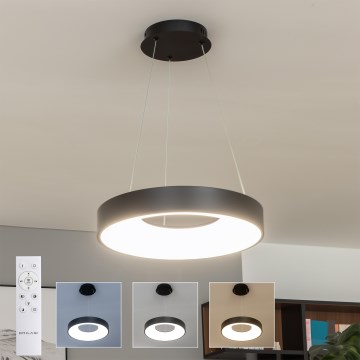 Brilagi - LED-dæmpbar pendel med wireophæng FALCON II LED/67W/230V 3000-6500K diameter 40 cm sort + fjernbetjening
