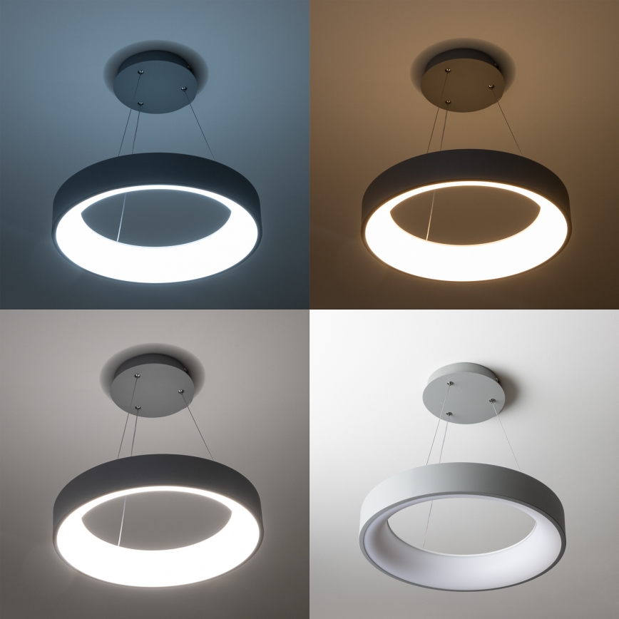 Brilagi - Dæmpbar LED-pendel med wireophæng FALCON LED/80W/230V 3000-6500K Ø 60 cm grå + fjernbetjening