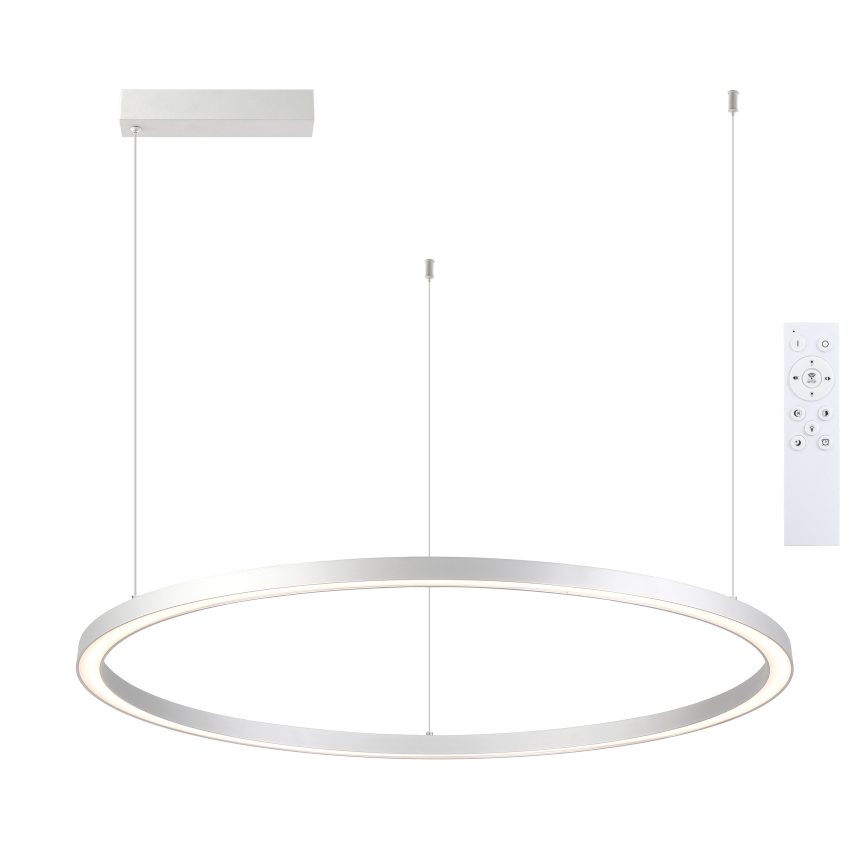 Brilagi - Dæmpbar LED-lysekrone med wireophæng PORTOFINO LED/60W/230V 3000-6000K Ø 80 cm sølv + fjernbetjening