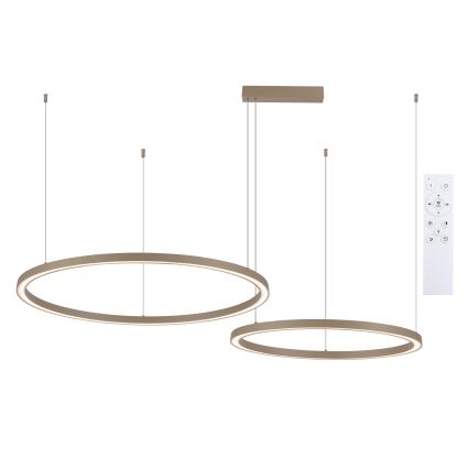 Brilagi - LED dæmpbar pendel med wire PORTOFINO LED/98W/230V 3000-6000K beige + fjernbetjening