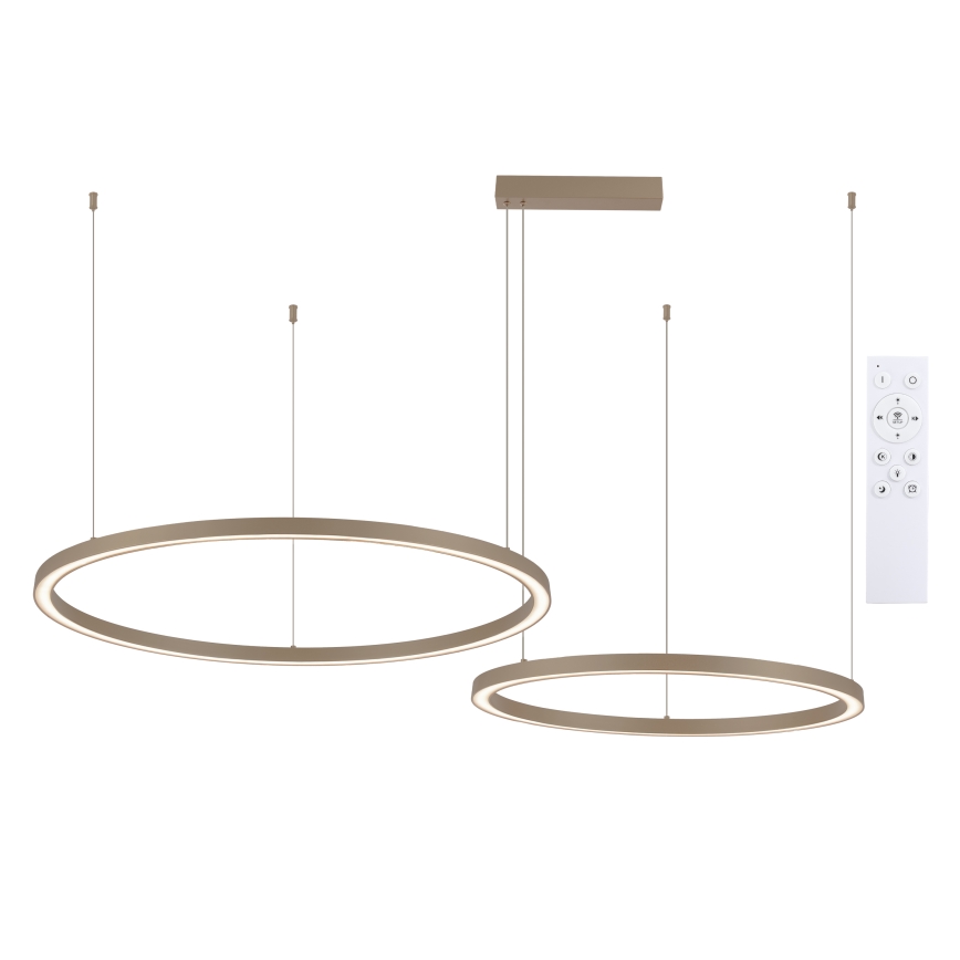 Brilagi - LED dæmpbar pendel med wire PORTOFINO LED/98W/230V 3000-6000K beige + fjernbetjening