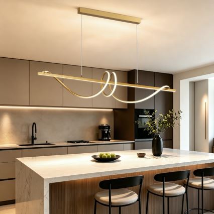 BRILAGI - Dæmpbar pendellampe på wire SIGNATURE LED/50W/230V 3000-6000K 120 cm guld + fjernbetjening